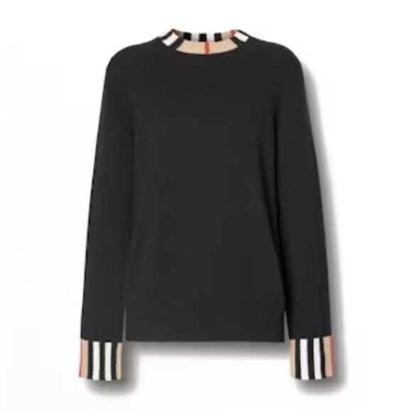 Burberry Icon Stripe cashmere sweater Black S - Picture 1 of 6